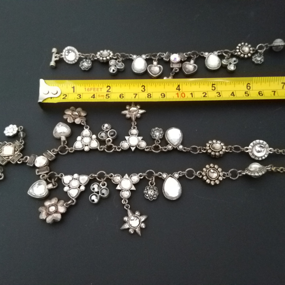 Jewel Box 8" VTG Silvery Necklace & Bracelet - Picture 5 of 6